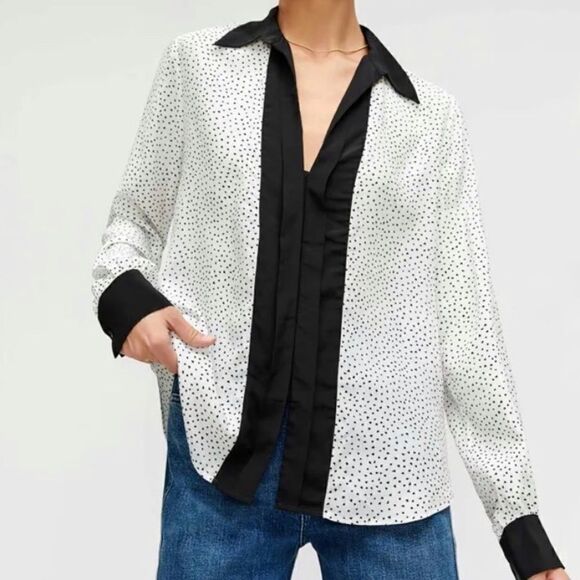⭐️HOST PICK!! ⭐️ NWOT 7 For All Mankind Colorblock Collared Shirt - Picture 1 of 6